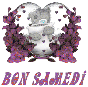Gif animé Bon samedi coeur ourson